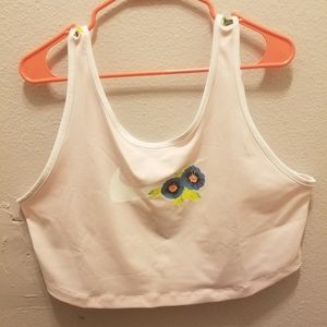 Nike Womens Crop Top Floral Pattern on Back